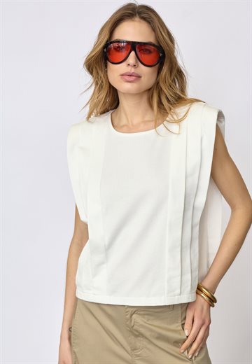 Co\' Couture - Zelli Padded Pleat Top - White