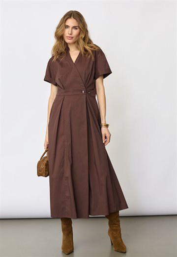 Co' Couture - Elara Wrap SS Dress - Dark BrownC