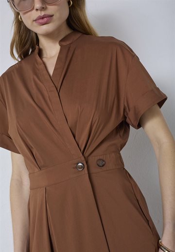 Co\' Couture - Elara Wrap SS Dress - Suntan