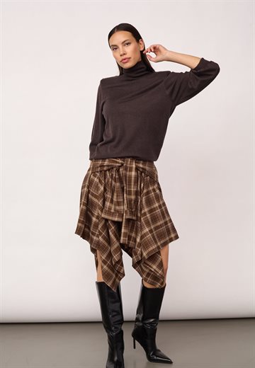Co\' Couture - Dagny Check Tie Skirt - Brown