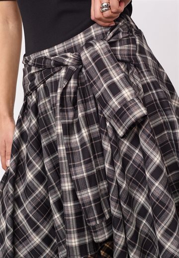 Co\' Couture - Dagny Check Tie Skirt - Black