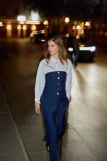 Co\' Couture - Gabie Pin Wide Pant - Navy