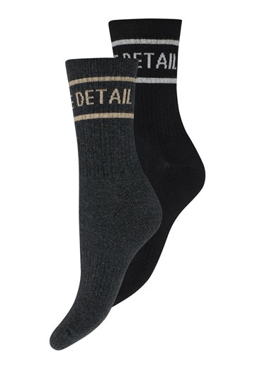 Hype The Detail - Tennis Socks 2-pk - Sort Grå