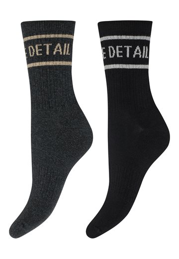 Hype The Detail - Tennis Socks 2-pk - Sort Grå