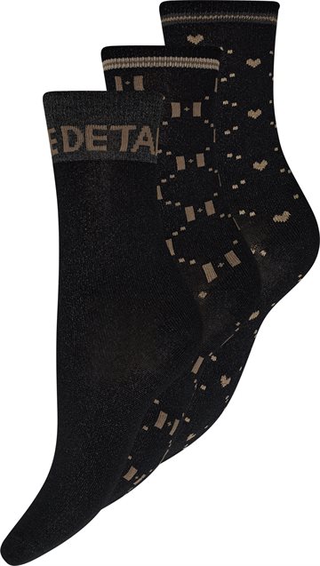 Hype The Detail - Socks 3-Pack - Black Glitter