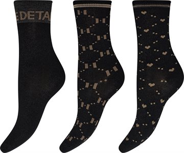 Hype The Detail - Socks 3-Pack - Black Glitter