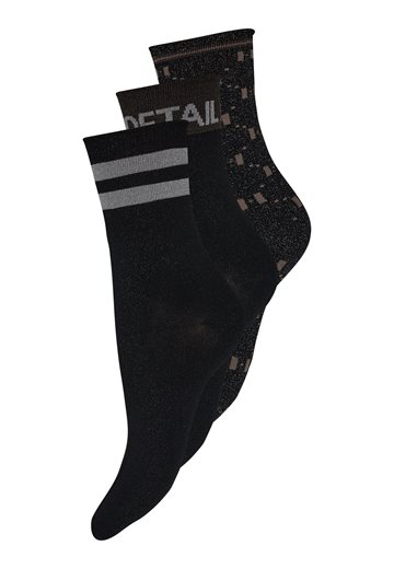 Hype The Detail - Socks 3-pack - Sort Brun Sølv