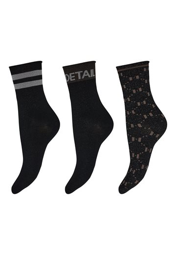 Hype The Detail - Socks 3-pack - Sort Brun Sølv