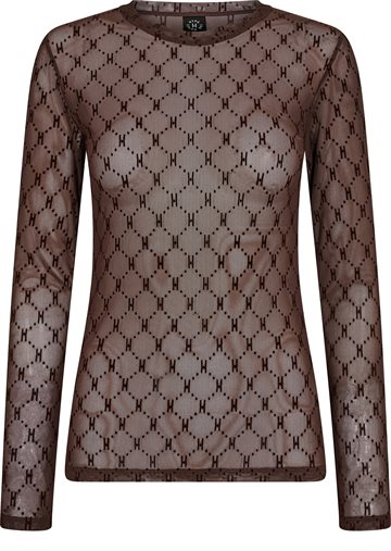 Hype The Detail - Mesh Logo Blouse - Brown