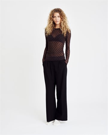 Hype The Detail - Mesh Logo Blouse - Brown
