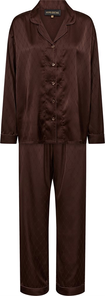 Hype The Detail - Satin Pyjamas - Brown