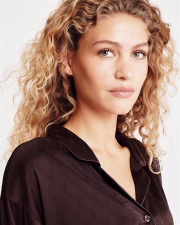 Hype The Detail - Satin Pyjamas - Brown