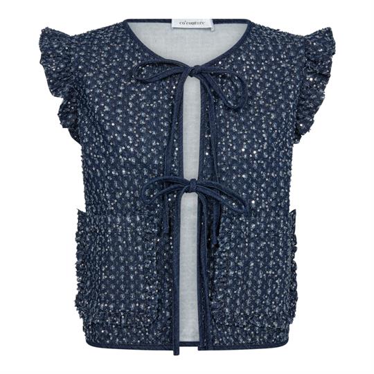 Co\' Couture - Sequin Denim Vest - Denim Blue