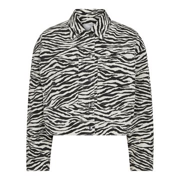 Co' Couture - Zion Zebra Crop Jacket - Offwhite Black