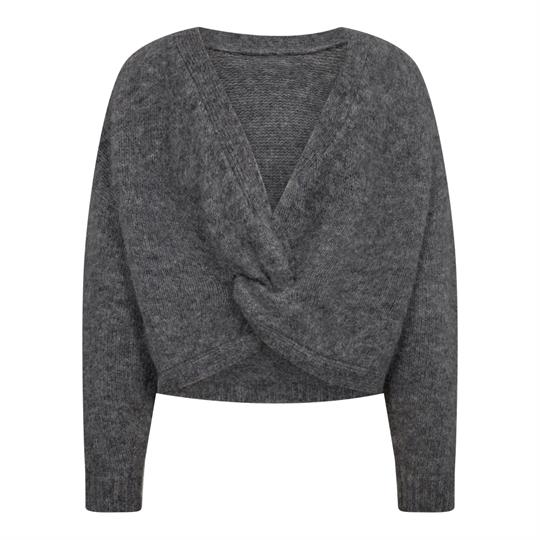 Co\' Couture - Cozy Twist Back Knit - Grey Melange