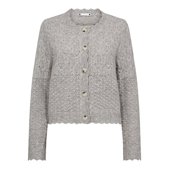 Co\' Couture - Pointelle Cardigan - Pale Grey