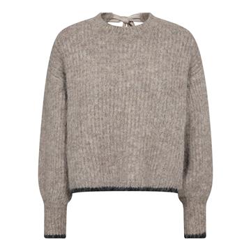 Co' Couture - Coralie Bow Ls Rib Knit - Walnut