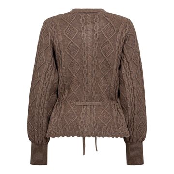 Co\' Couture - Row Cable Tie Cardigan - Walnut