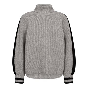 Co' Couture - Row Roll Neck Rib Knit - Pale Grey