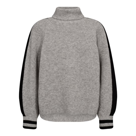 Co\' Couture - Row Roll Neck Rib Knit - Pale Grey