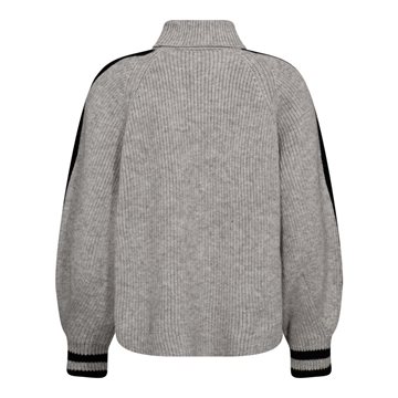 Co\' Couture - Row Roll Neck Rib Knit - Pale Grey