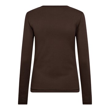 Co\' Couture - Granny Embroidery Ls Tee - Dark Brown