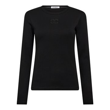 Co' Couture - Granny Embroidery LS Tee - Black