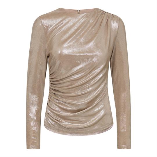 Co\' Couture - Margot Drape Blouse - Champagne