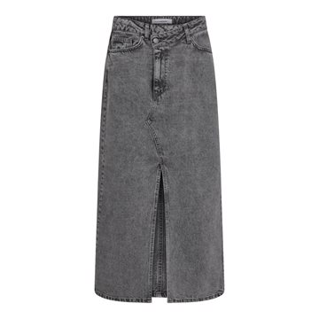 Co' Couture -  Vika Asym Slit Skirt - Mid Grey