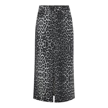 Co' Couture - Leo Denim Slit Skirt - Dark Grey