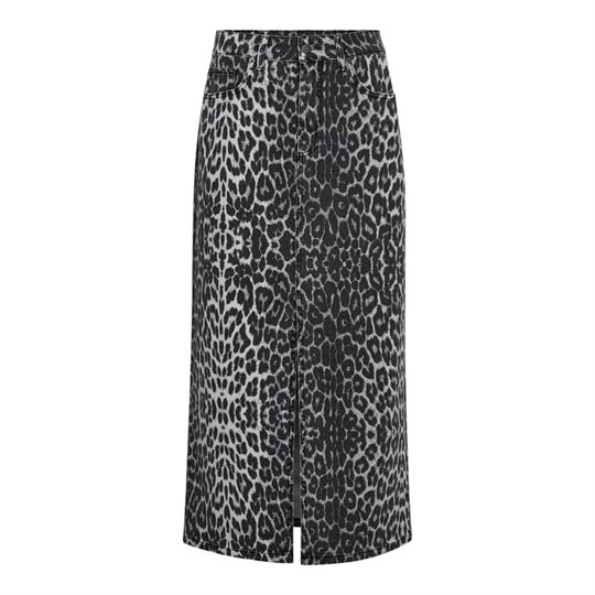 Se Co' Couture - Leo Denim Slit Skirt - Dark Grey hos Strike A Pose
