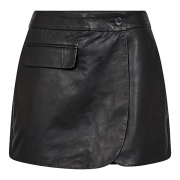 Co' Couture - Leather Wrap Skort - Black
