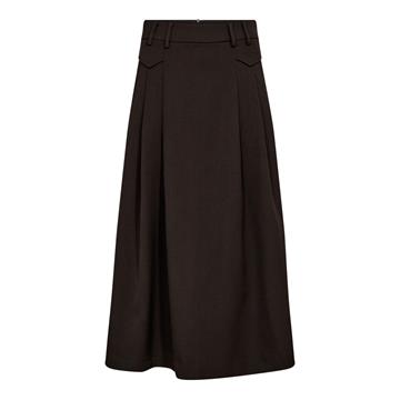 Co' Couture - Luna Pocket Pleat Skirt - Dark Brown