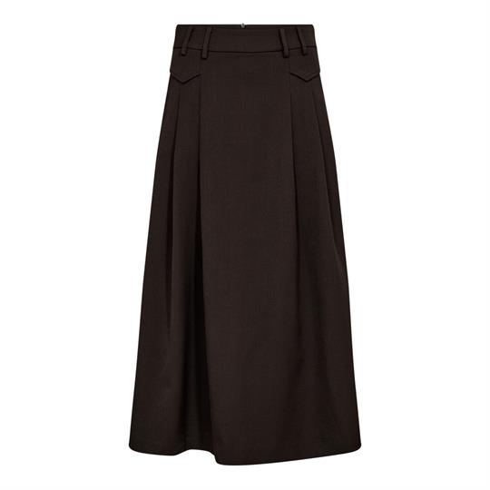 Co\' Couture - Luna Pocket Pleat Skirt - Dark Brown