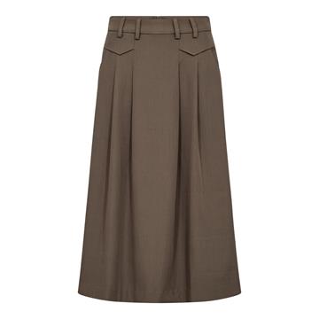Co' Couture - Luna Pocket Pleat Skirt - Walnut