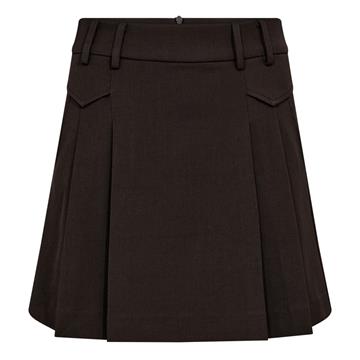 Co' Couture - Luna Pocket Pleat Mini Skirt - Dark Brown