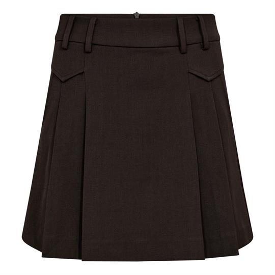 Co\' Couture - Luna Pocket Pleat Mini Skirt - Dark Brown