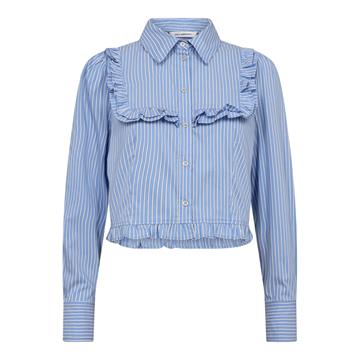 Co' Couture - Addie Stripe Frill Shirt - Pale Blue