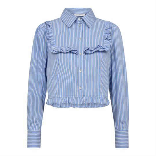 Co\' Couture - Addie Stripe Frill Shirt - Pale Blue