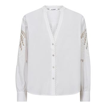 Co' Couture - Kellise Lace Cut V-Shirt - Hvid