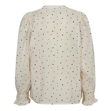 Co\' Couture - Tess Dot SS Blouse - Råhvid