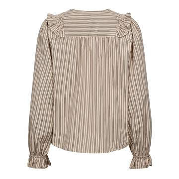 Co\' Couture - Sigga Stripe Smock Frill Blouse - Powder