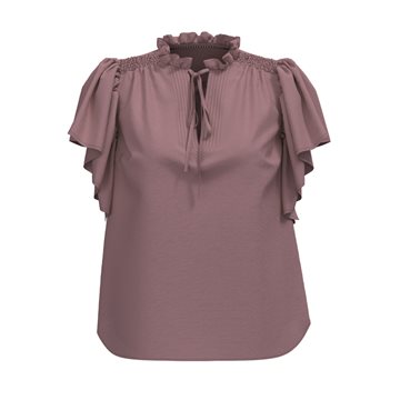 Co' Couture - Hera SS Frill Top - Old Rose