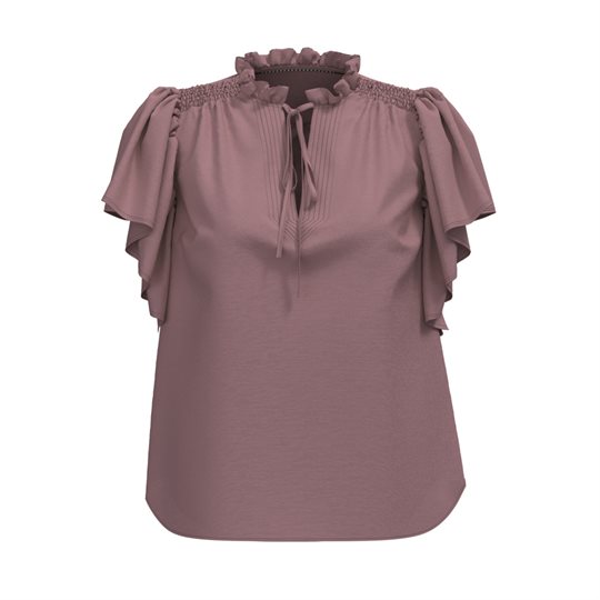 Co\' Couture - Hera SS Frill Top - Old Rose