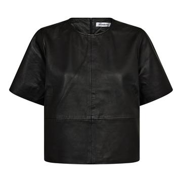 Co' Couture - Phoebe Leather Tee - Black