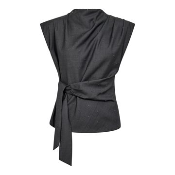 Co' Couture - Saga Pleat Top - Mid Grey
