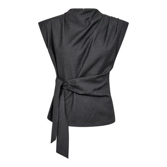 Co\' Couture - Saga Pleat Top - Mid Grey
