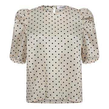 Co' Couture - Dilan Dot SS Blouse - Powder