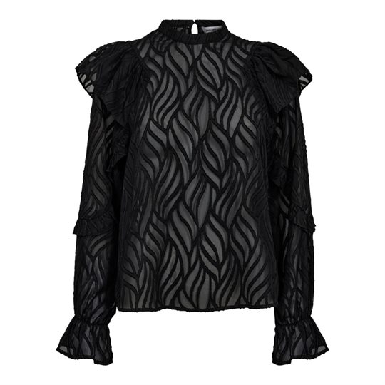 Co\' Couture - Rochelle Frill Blouse - Black