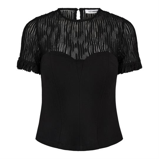 Co\' Couture - Colton Lace Mix Top - Black